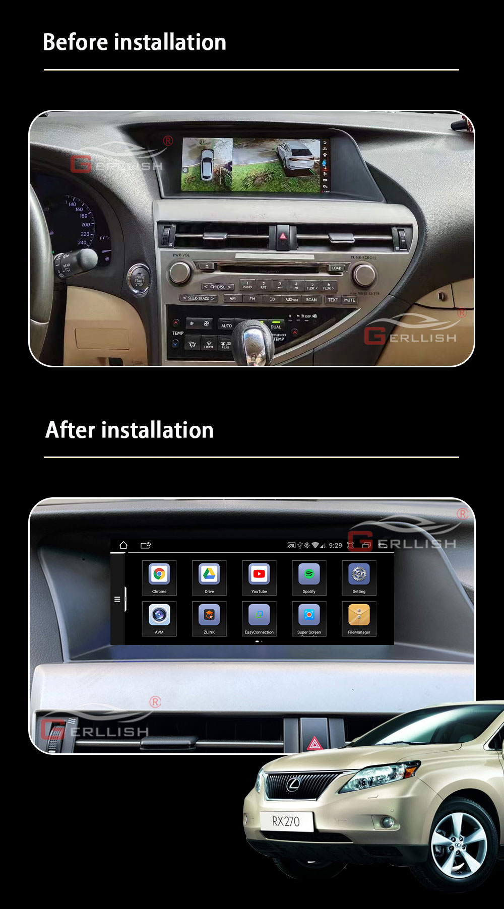  Lexus Rx270 car Android radio