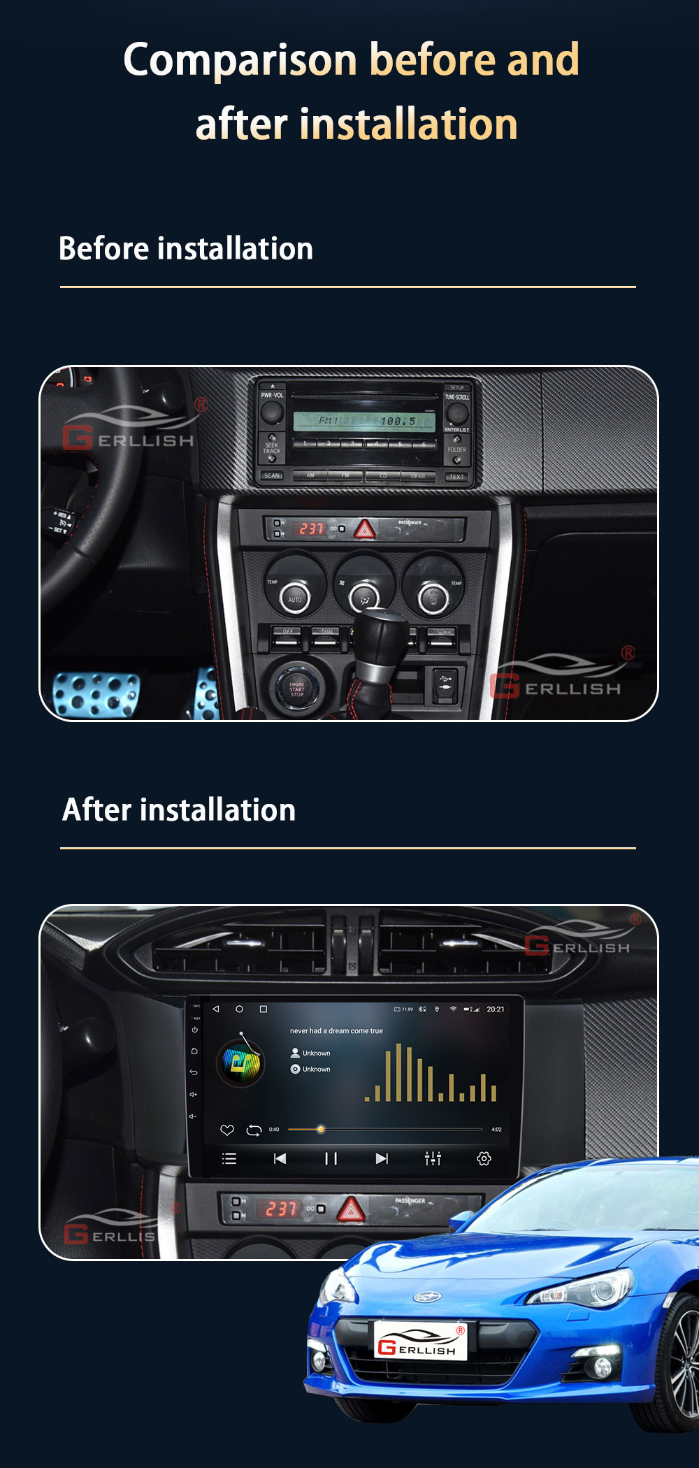 Toyota GT 86 video car DVD player