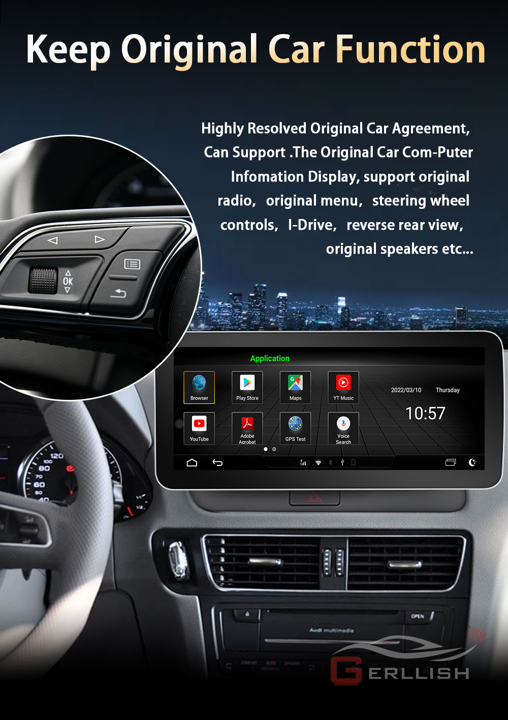 Audi Q3 Android Car Multimedia Stereo Navigatio GPS 