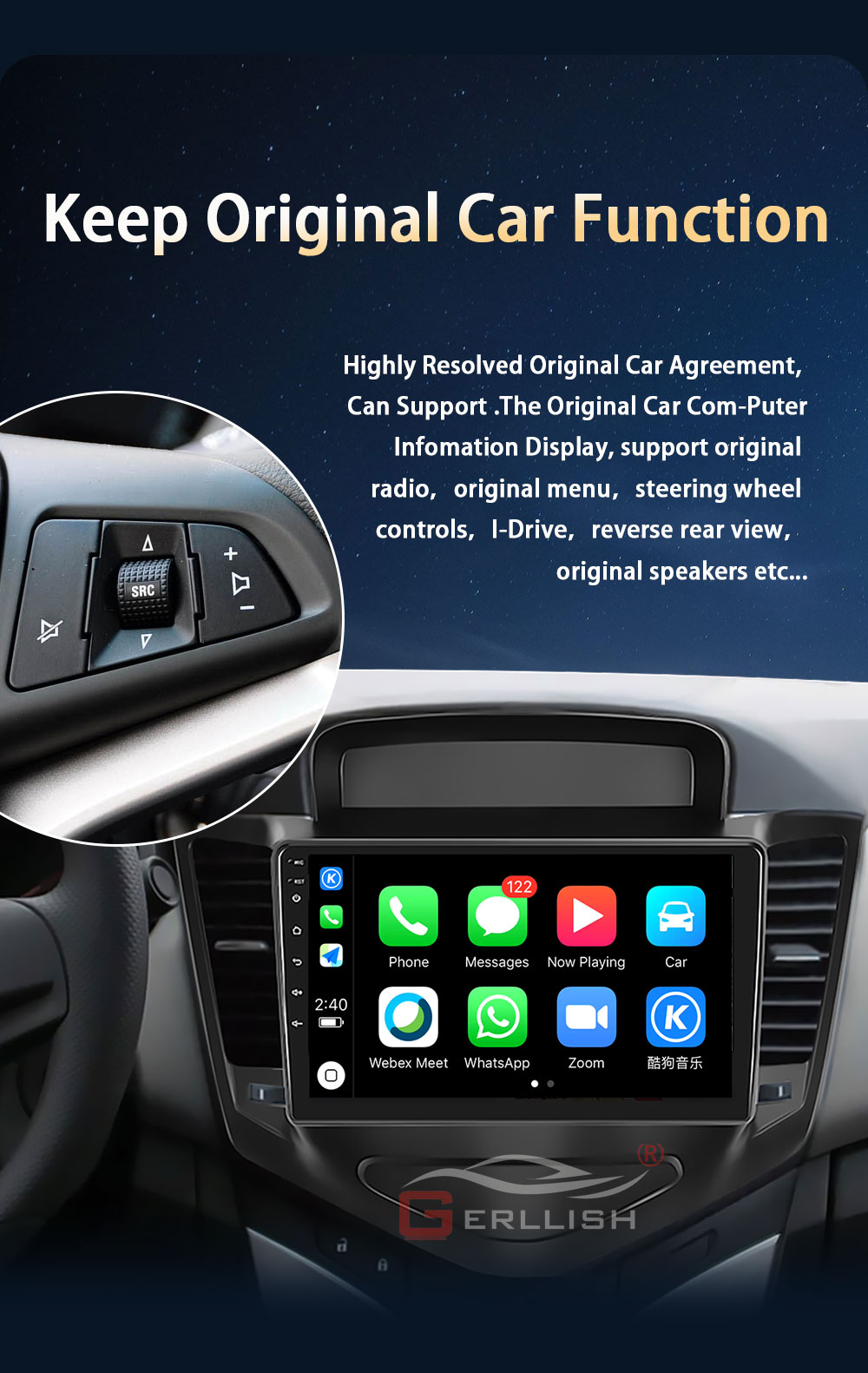 Chevrolet Cruze Android Carplay Car Radio Stereo