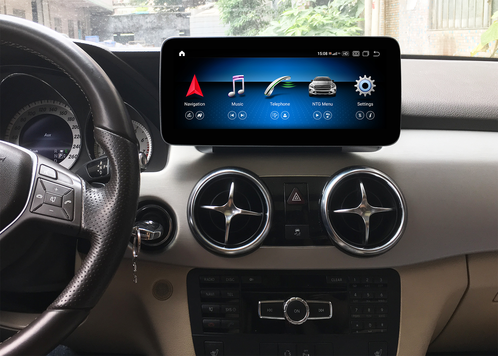 Mercedes Benz GLK 2013 - 2015 Car Navigation DVD Player BT 4G WIFI