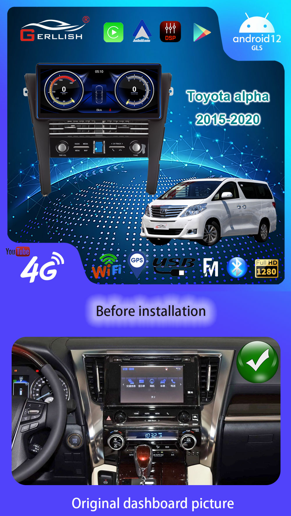 Lexus LM 2015-2021 Android Autoradio Video GPS Navigation