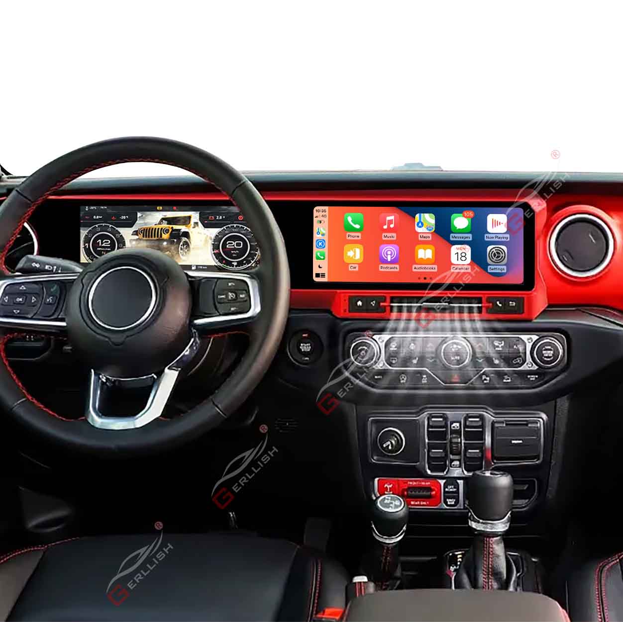 Digital Cluster Virtual Cockpit android Car Multimedia Player for Jeep Wrangler J-MAX JL Jeep Wrangler 4xE Wrangler Rubicon 4xe 2018-2022