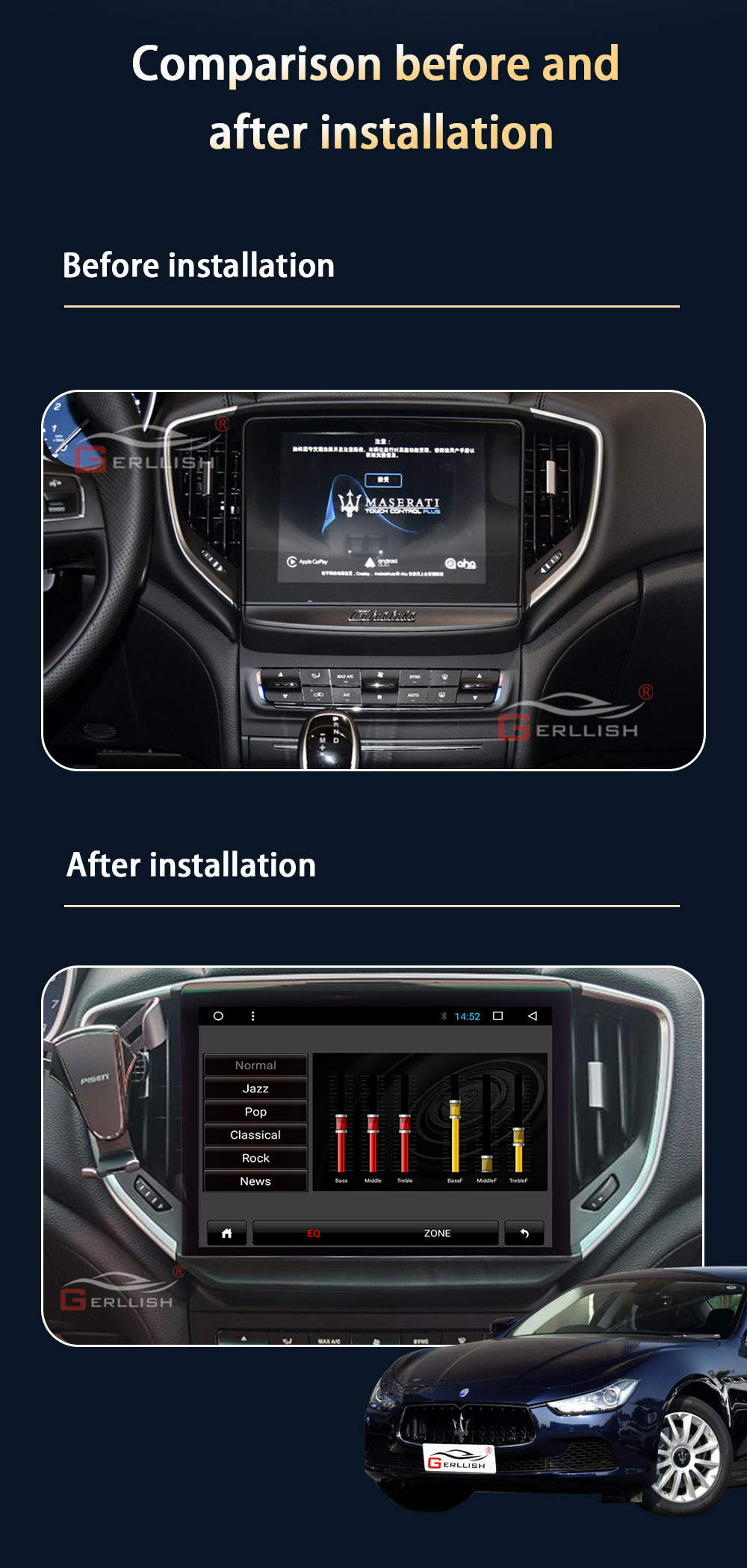 Maserati Ghibli Android car DVD player