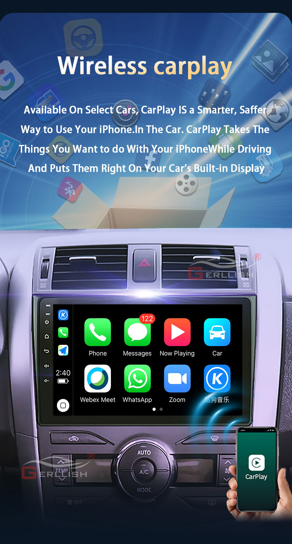 Toyota Altis car carplay radio