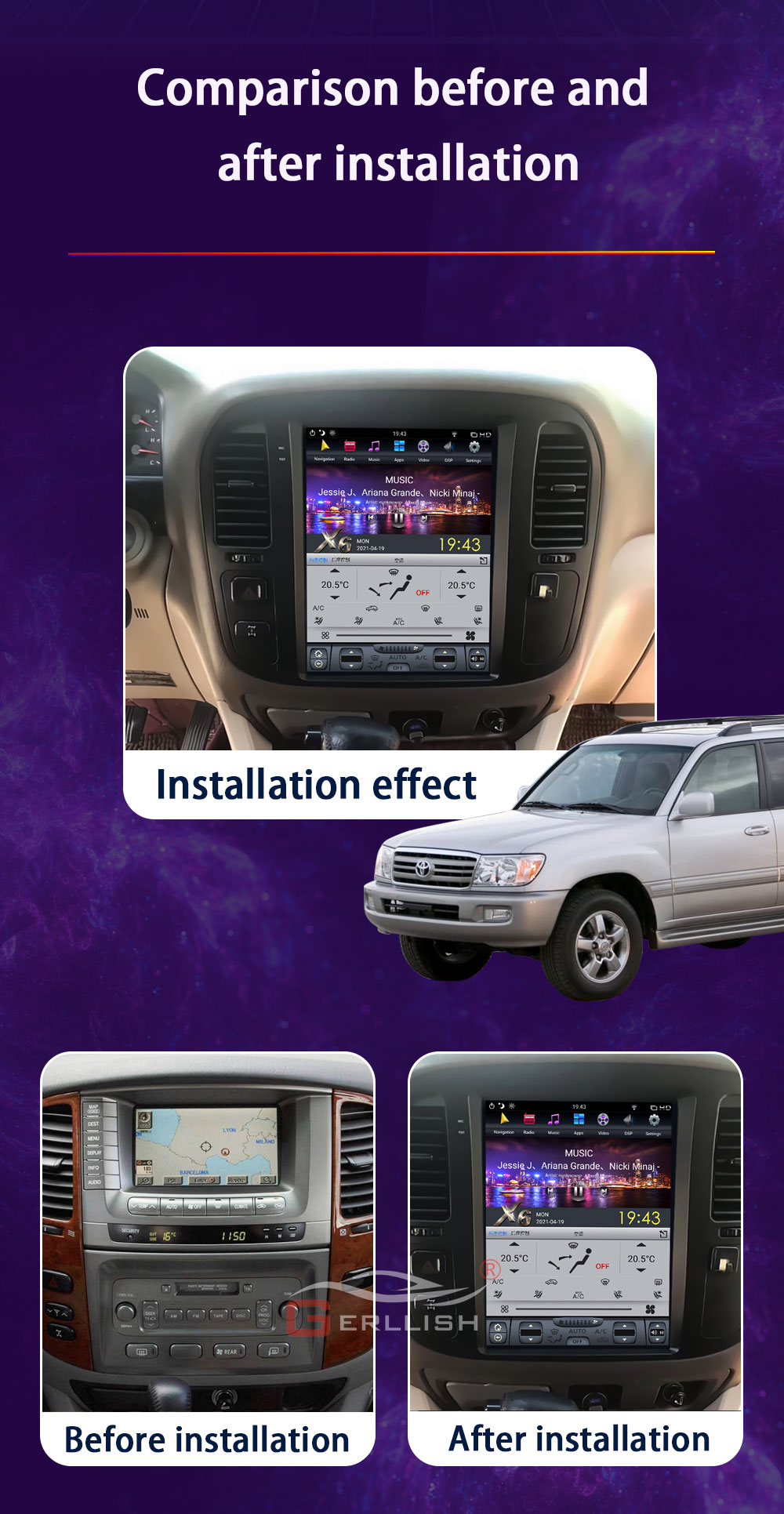 Toyota Land Cruiser 100 Android GPS Car DVD Player