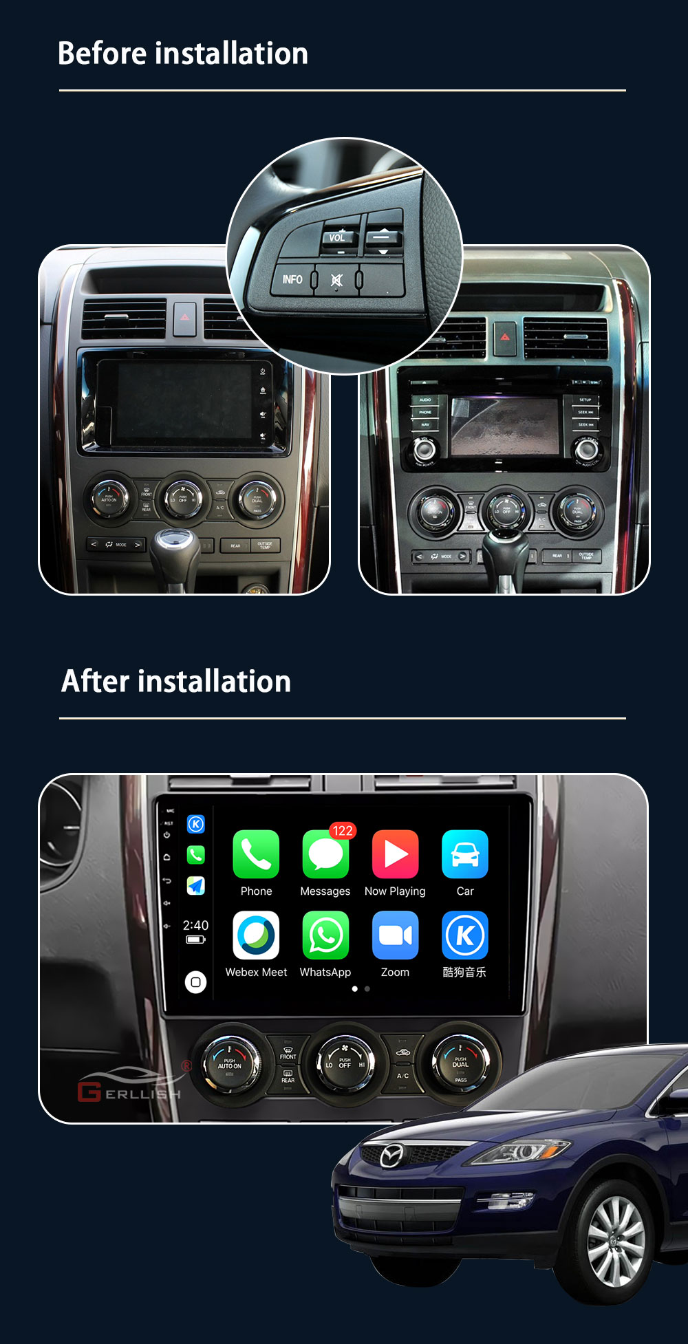 Mazda Cx-9/cx9 Android Car Radio Dvd Player