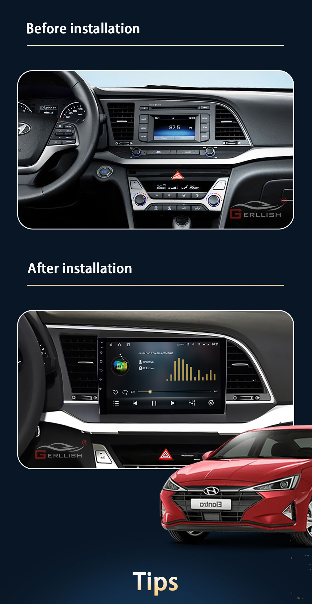Hyundai Elantra 6 2018 2019 2020 Car Radio Video Multimedia DVD Player Navigation GPS