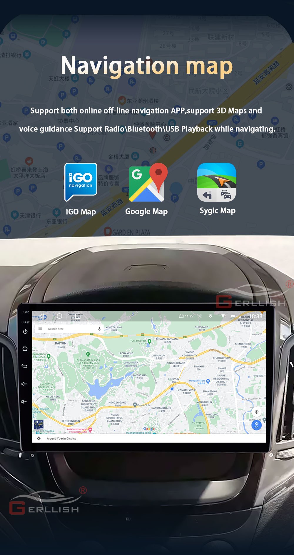 MG5 gps navigation car player