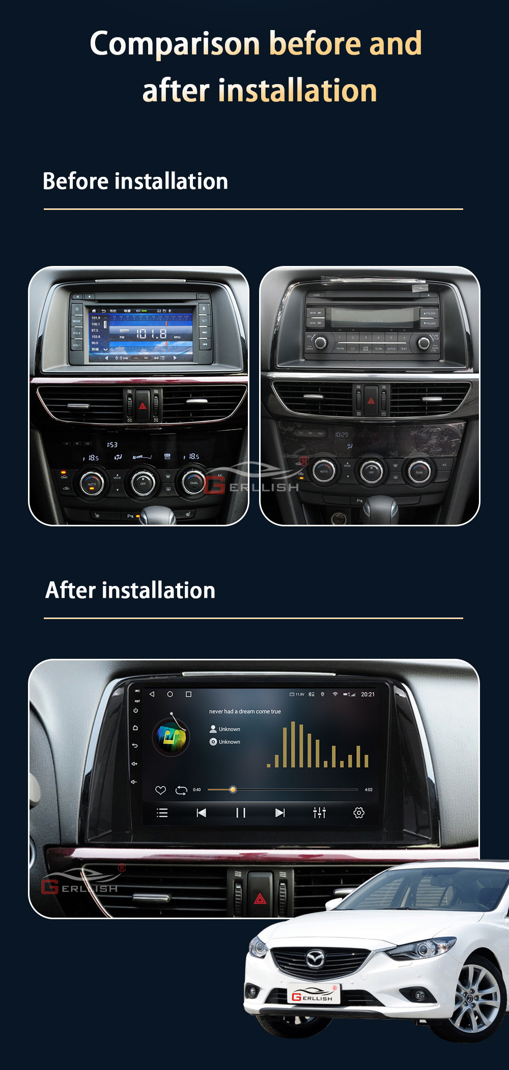 Mazda 6 2013-2016 Gps Navigation Car Dvd Player 