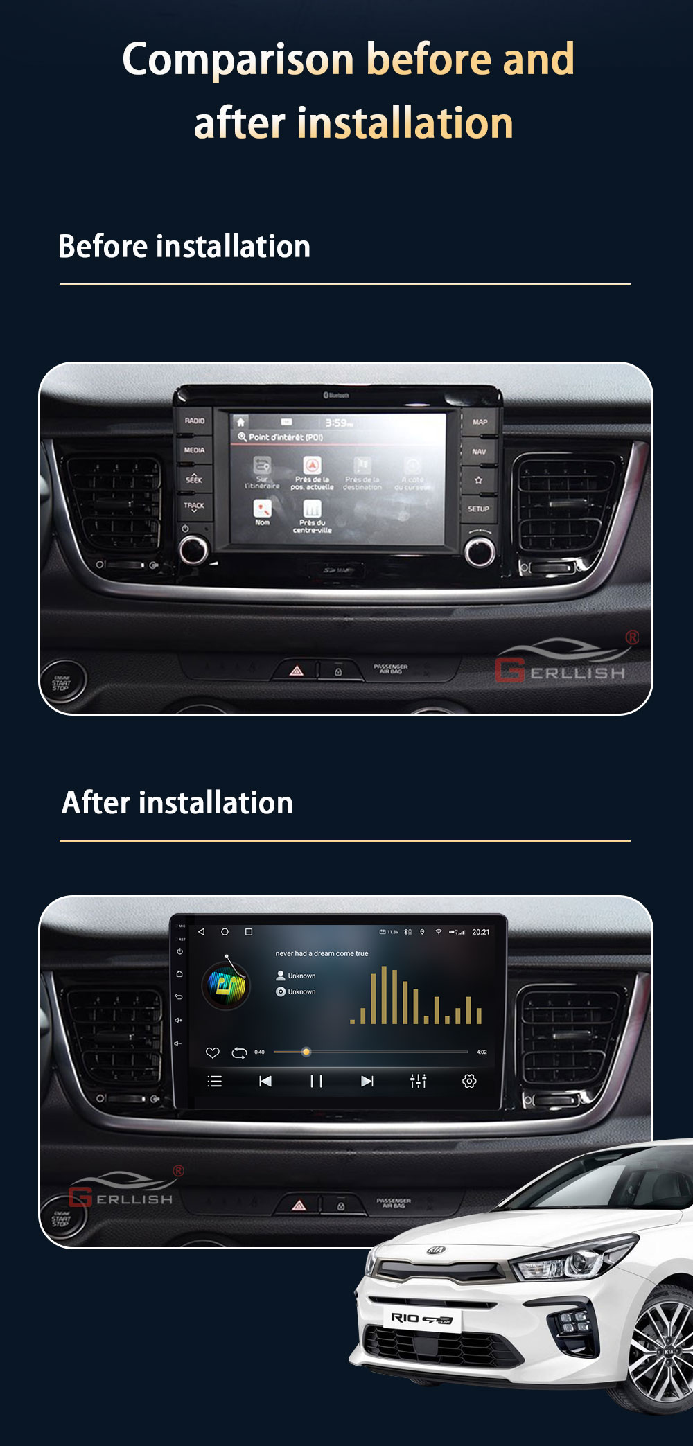 Kia RIO Android car radio player