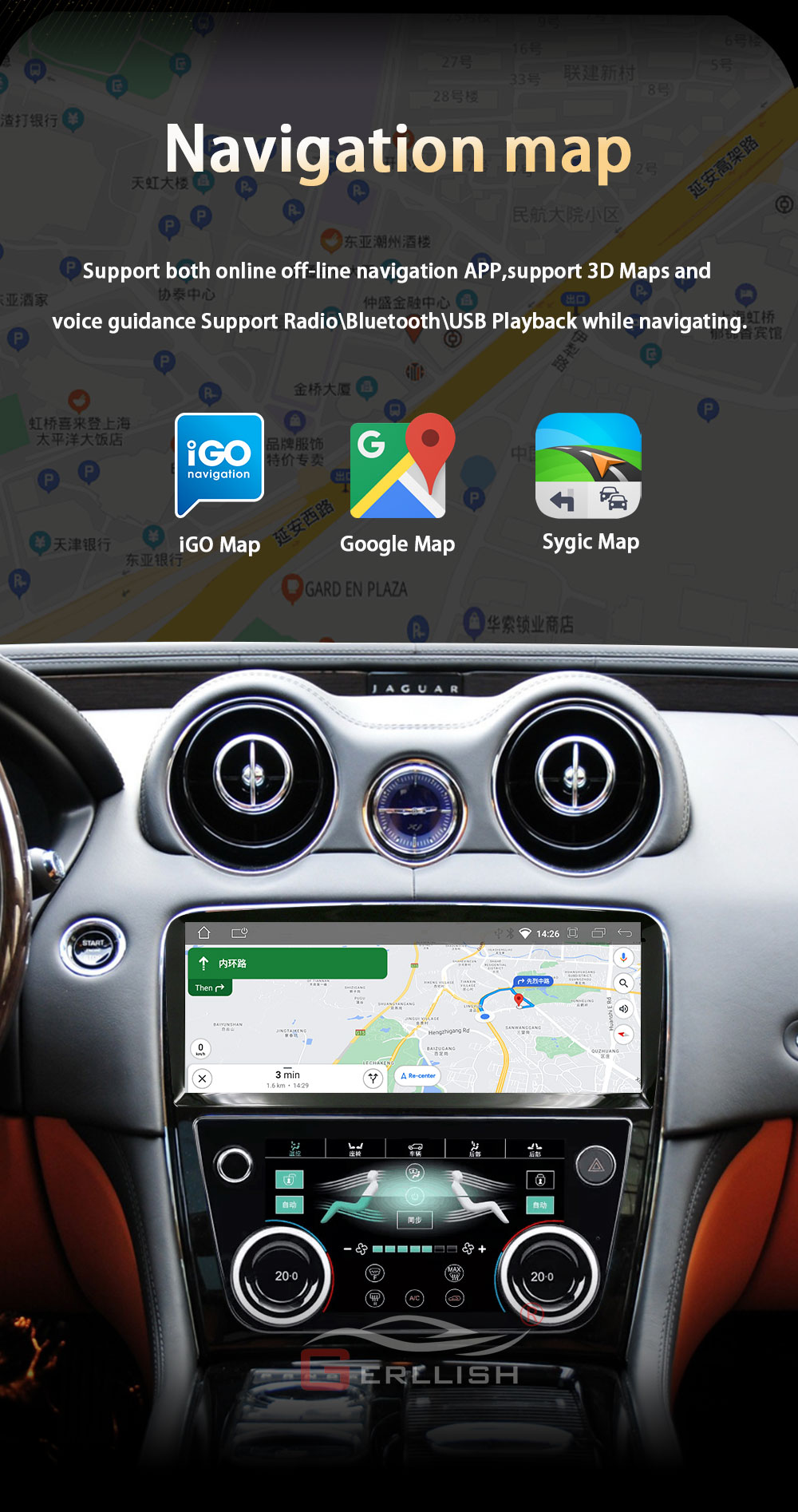 Jaguar XJL Android gps navigation