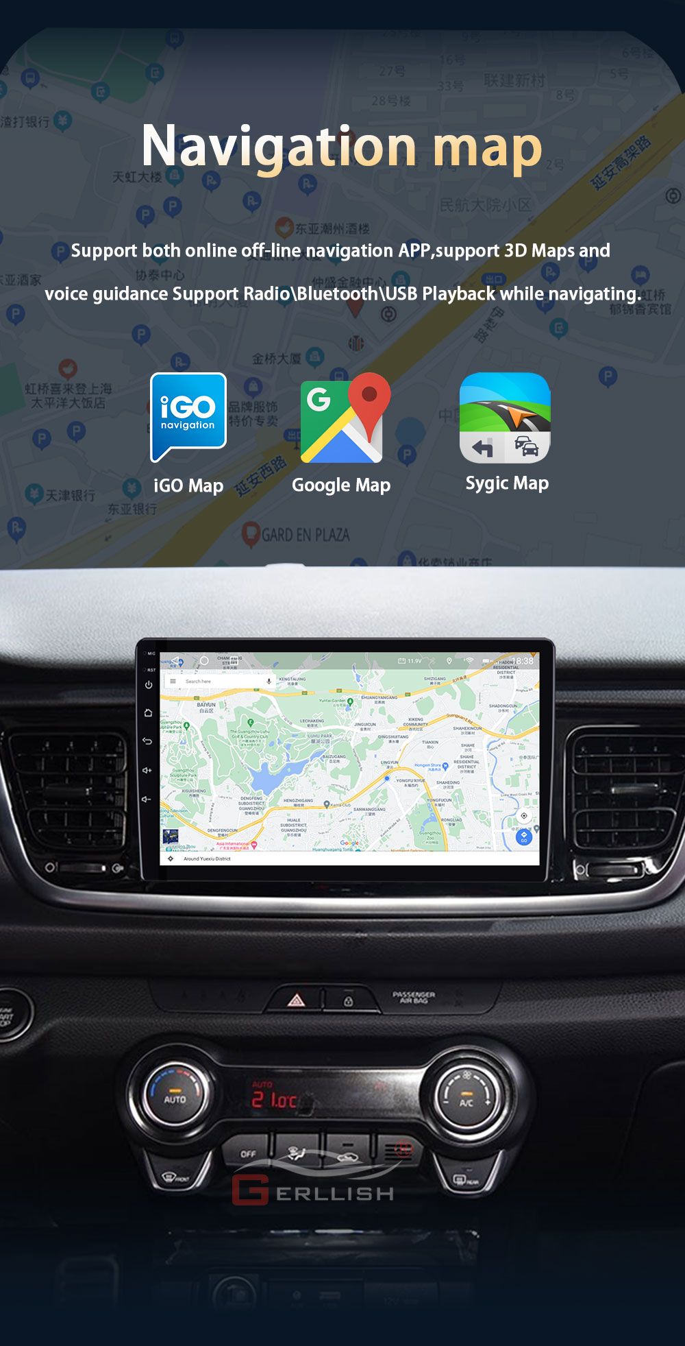 Kia RIO car gps navigation