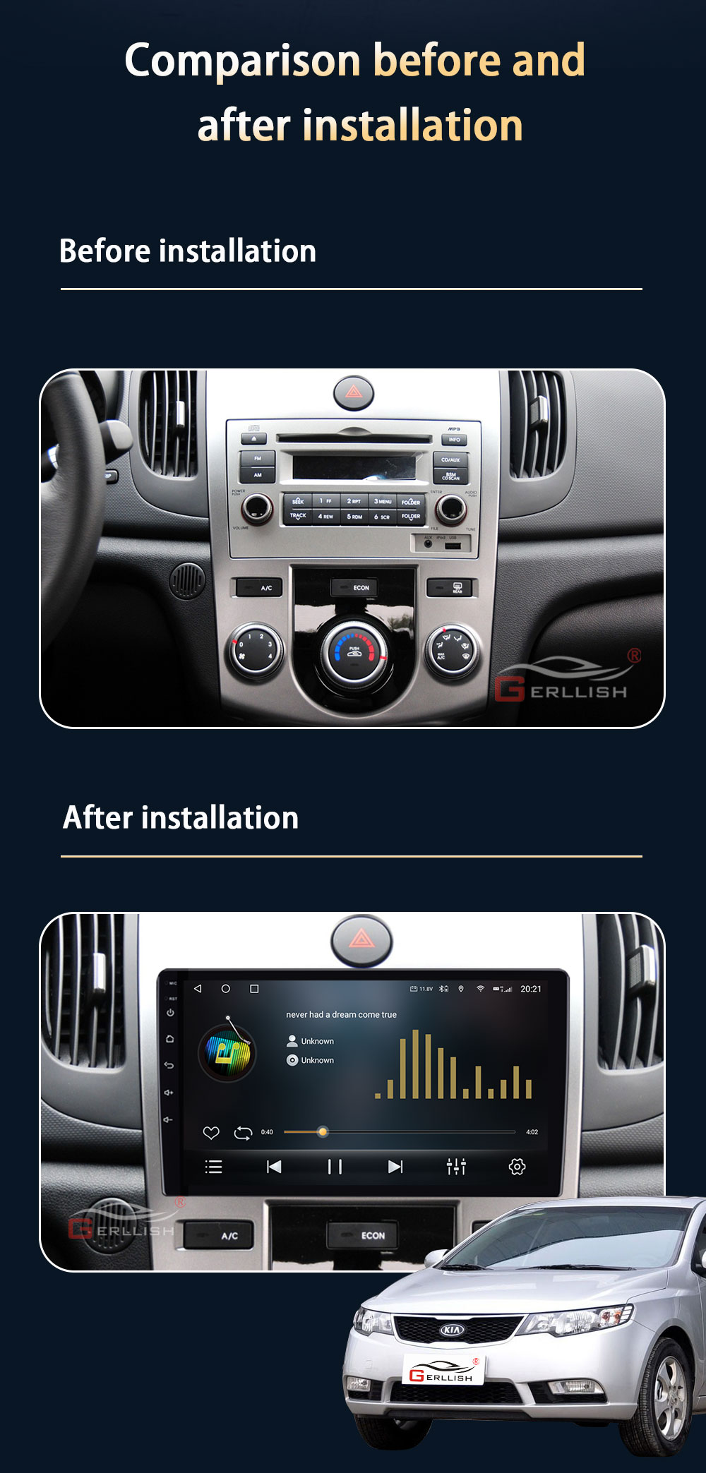 Kia Forte Android radio player